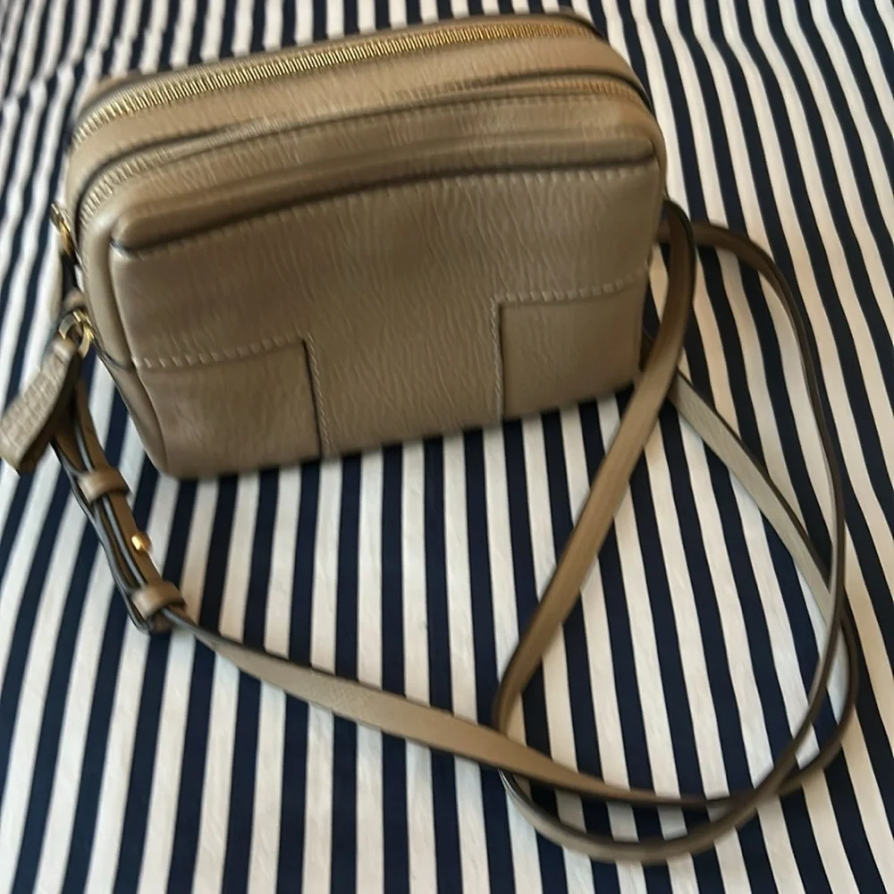 Tory Burch Taupe Leather Crossbody Bag
